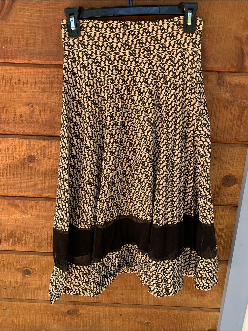 Effie's Heart Black and Cream Printed Circle Skirt